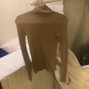 Fitted tan turtleneck